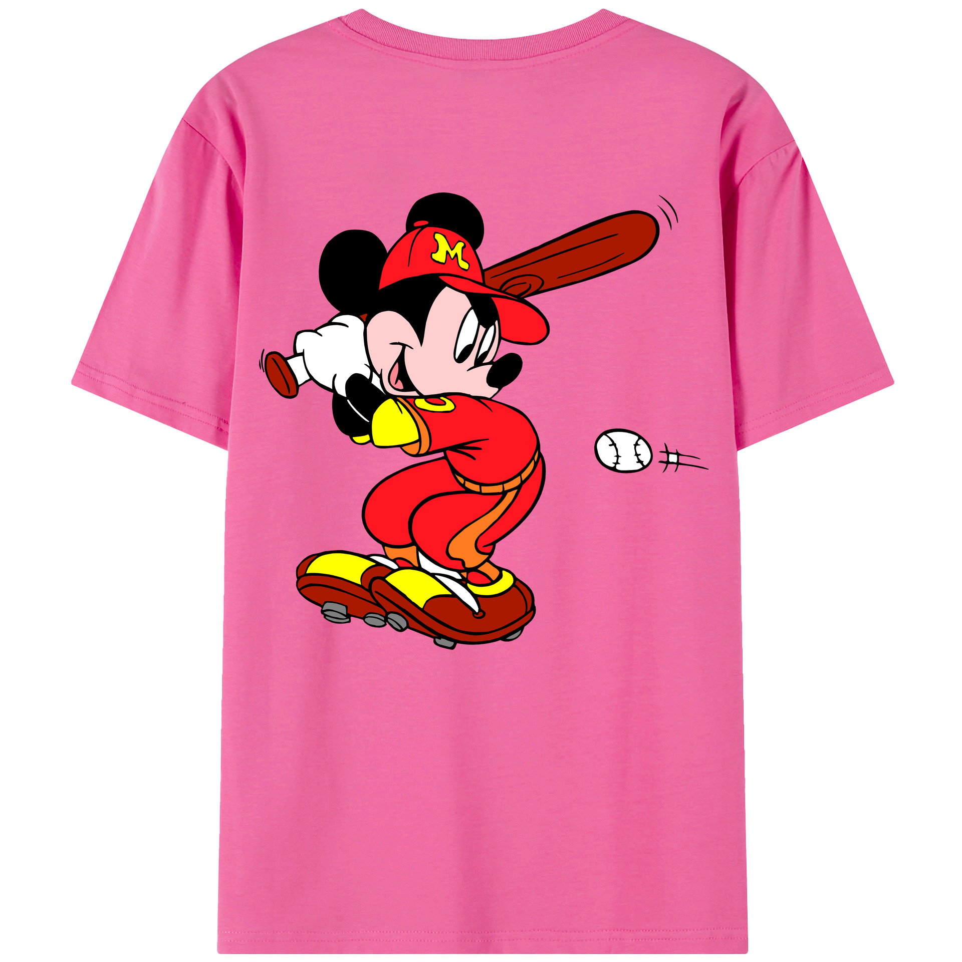 （画像用） ミッキーマウス Mickey Mouse レディース半袖Tシャツ(バックプリント)